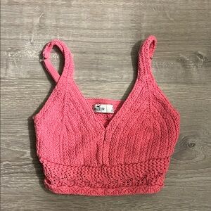 Hollister Coral Knit Crop Top